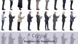  Presentation with notepad - Slides enhanced with group-of-successful-people background and a  colored foreground