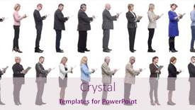  Presentation with notepad - Presentation enhanced with group-of-successful-people background and a  colored foreground