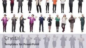  Presentation with successful - Slide deck enhanced with group-of-successful-people background and a  colored foreground