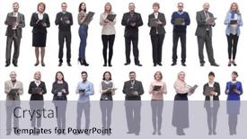  Presentation with notepad - Slides enhanced with group-of-successful-people background and a  colored foreground