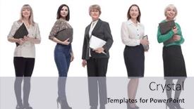  Presentation with notepad - Presentation theme with group-of-successful-people background and a  colored foreground