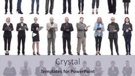  Presentation with notepad - Presentation with group-of-successful-people background and a light gray colored foreground