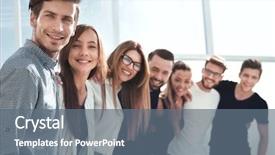  Presentation with successful group of surgeons - Presentation theme featuring group of successful young people background and a gray colored foreground