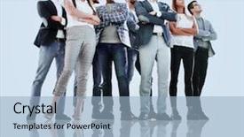  Presentation with successful group of surgeons - Colorful slide set enhanced with group of successful young people backdrop and a  colored foreground