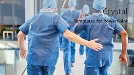  Presentation with emergency - PPT theme featuring group-of-surgeons-are-running background and a light blue colored foreground