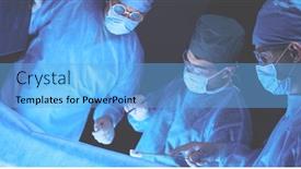  Presentation with team work - Amazing presentation having group-of-surgeons-at-work backdrop and a light blue colored foreground