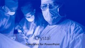  Presentation with team work - PPT layouts featuring group-of-surgeons-at-work background and a light blue colored foreground