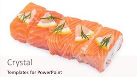  Presentation with sushi - Amazing slides having group-of-sushi-roll backdrop and a lemonade colored foreground