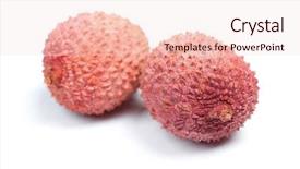  Presentation with group dairy fruit desserts - PPT layouts enhanced with group of sweet lychees fruits background and a lemonade colored foreground