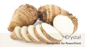  Presentation with cut - PPT layouts enhanced with group-of-taro-roots background and a lemonade colored foreground