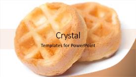  Presentation with waffles - Amazing PPT theme having group of tasty round mini backdrop and a yellow colored foreground