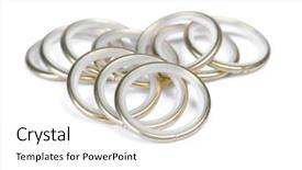  Presentation with technical - Audience pleasing PPT theme consisting of group of technical golden rings backdrop and a white colored foreground