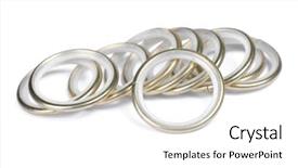  Presentation with group of wildlife crocodile isolated - Slide set featuring group of technical golden rings background and a white colored foreground