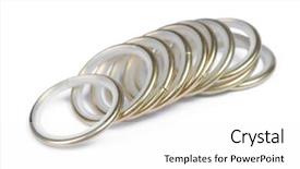  Presentation with technical - Cool new slide deck with group of technical golden rings backdrop and a white colored foreground