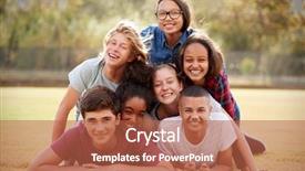  Presentation with teenage - PPT layouts enhanced with group of teenage friends lying background and a red colored foreground