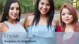  Presentation with prom - PPT layouts enhanced with group of teenage friends at their prom dance background and a light blue colored foreground