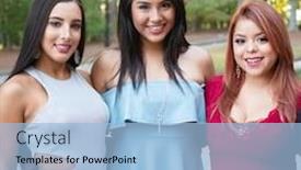  Presentation with prom - Amazing slide deck having group of teenage friends at their prom dance backdrop and a light blue colored foreground