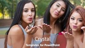  Presentation with prom - Audience pleasing slide deck consisting of group of teenage friends at their prom dance backdrop and a coral colored foreground