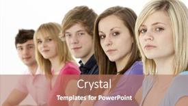  Presentation with teenage - Presentation theme enhanced with group-of-teenage-friends background and a  colored foreground