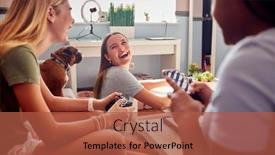  Presentation with teenage girl - Presentation consisting of group-of-teenage-girl-friends background and a  colored foreground