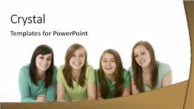  Presentation with teenage - Presentation with group-of-teenage-girlfriends background and a white colored foreground