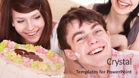  Presentation with celebrate - Presentation theme enhanced with teenagers celebrate happy birthday background and a coral colored foreground