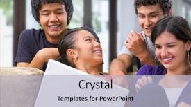  Presentation with drugs teenagers - Slides featuring group of teenagers discussing something background and a  colored foreground