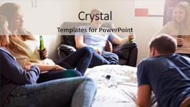  Presentation with drinking alcohol - Slide set enhanced with group of teenagers drinking alcohol background and a lemonade colored foreground