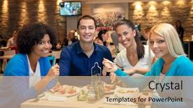  Presentation with teenagers - Slides enhanced with ethnic food - group of teenagers students background and a lemonade colored foreground