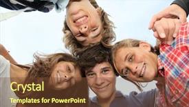  Presentation with teens - Colorful presentation theme enhanced with group of teens after school backdrop and a  colored foreground