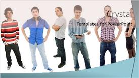  Presentation with teens - Presentation theme consisting of group-of-teens-full-lenght background and a lemonade colored foreground