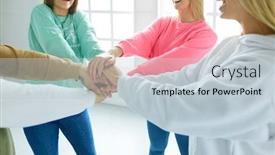  Presentation with unity - Audience pleasing PPT layouts consisting of group-of-teens-stacking backdrop and a lemonade colored foreground