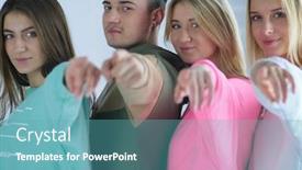  Presentation with solidarity - Theme featuring group-of-teens-stacking background and a teal colored foreground