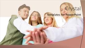  Presentation with solidarity - Presentation theme consisting of group-of-teens-stacking background and a lemonade colored foreground