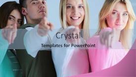  Presentation with solidarity - Cool new presentation theme with group-of-teens-stacking backdrop and a light blue colored foreground