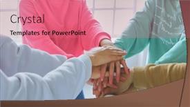  Presentation with unity - Presentation design having group-of-teens-stacking background and a coral colored foreground