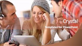  Presentation with digital technologies - Theme featuring group of teens using digital background and a coral colored foreground