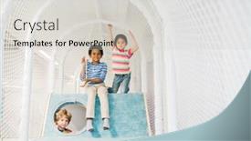  Presentation with play kids - Beautiful presentation featuring group-of-three-adorable-kids backdrop and a light gray colored foreground