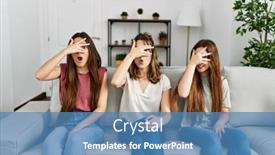  Presentation with three - PPT theme featuring group-of-three-hispanic-girls background and a teal colored foreground