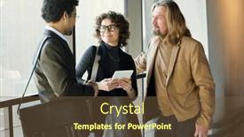  Presentation with intercultural - Slides featuring group-of-three-intercultural-white background and a tawny brown colored foreground