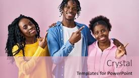  Presentation with black people - PPT layouts enhanced with group-of-three-young-black background and a lemonade colored foreground