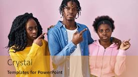  Presentation with black people - Slides consisting of group-of-three-young-black background and a gold colored foreground