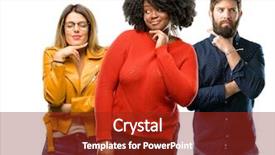  Presentation with three - Theme enhanced with group of three young men background and a  colored foreground