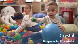  Presentation with toddlers - Slides consisting of group-of-toddlers-playing background and a ocean colored foreground