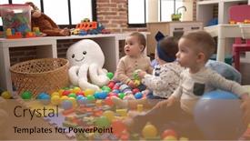  Presentation with toddlers - Theme enhanced with group-of-toddlers-playing background and a coral colored foreground