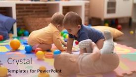  Presentation with toddlers - Presentation enhanced with group-of-toddlers-playing background and a coral colored foreground