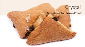  Presentation with pastries - PPT theme having group-of-triangular-pastries background and a coral colored foreground