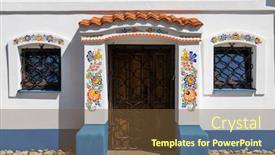  Presentation with czech republic - Slide set with group-of-typical-outdoor-wine background and a tawny brown colored foreground