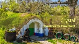  Presentation with czech republic - Slide set with group-of-typical-outdoor-wine background and a tawny brown colored foreground