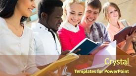  Presentation with student nurse teaching university - Colorful theme enhanced with group of university students studying backdrop and a red colored foreground